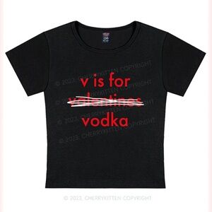 Cherry Kitten V is for Vodka baby tee
